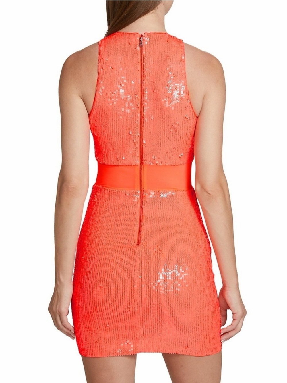 Alice + Olivia Cara Sequin Mesh Cut Out Mini Dress - Picture 2 of 8
